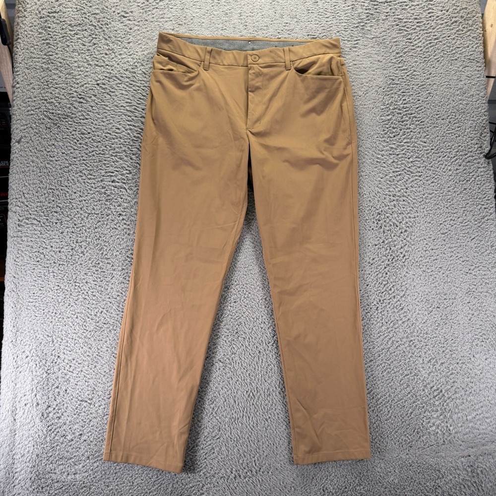 FLX Pant Mens 38x32 Brown Polyester Golf Straight Performance Athletic Sports